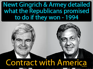 Newt Gingrich &amp; Armey detailed what the Republicans promised to do if they won - 1994