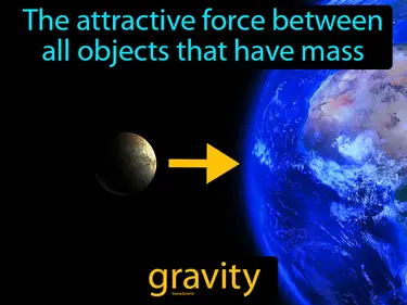 the attractive force between all objects that have mass