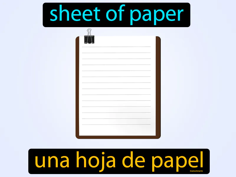 Una Hoja De Papel Definition